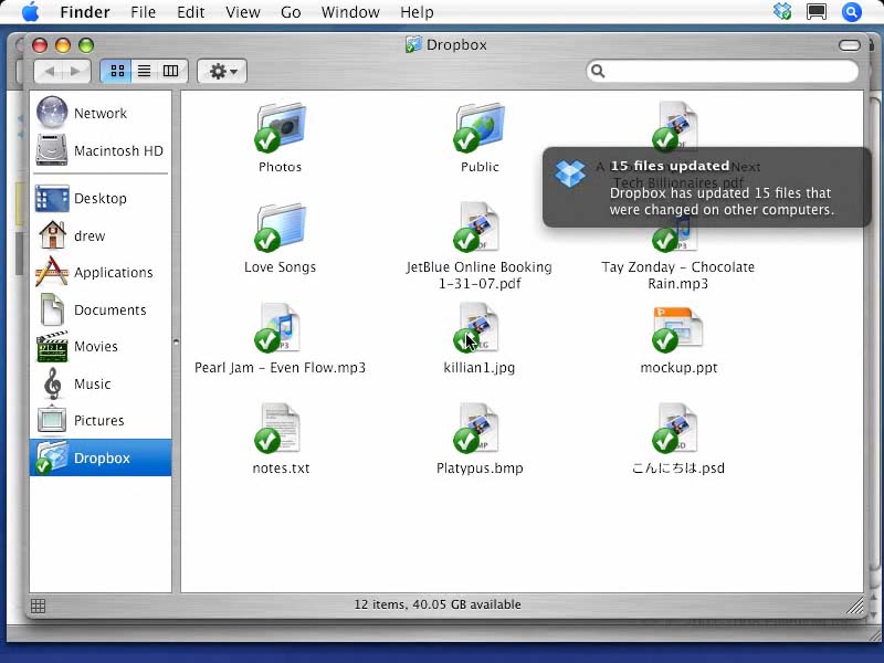 Dropbox baixo Mac OS X