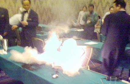 Un dos casos máis destacados da explosión dunha batería dun portátil Dell durante o transcurso dun congreso