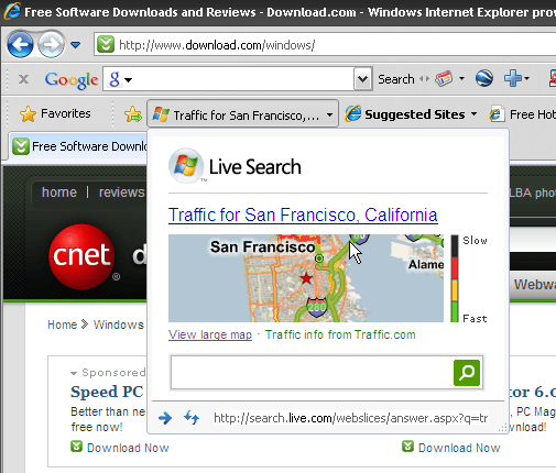 Os WebSlices son unha das novidades do IE8