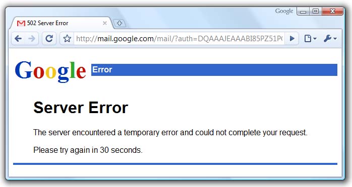 Durante unhas 3 horas a web de Gmail quedou inaccesible para os seus usuarios