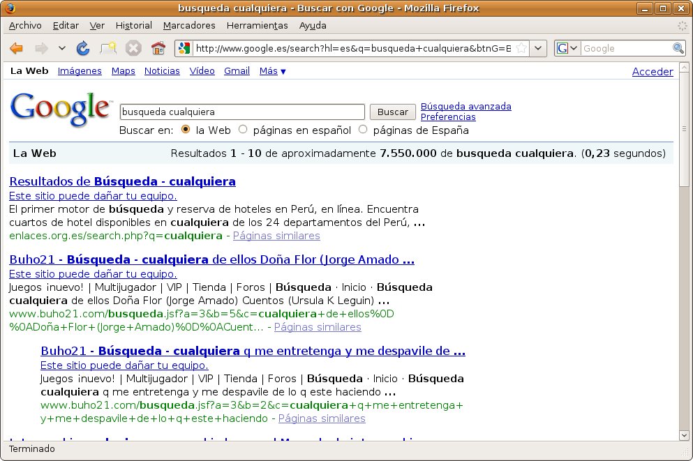 Google identificaba a todas as webs coma perigosas nos seus resultados de busca