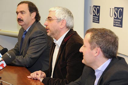 Na imaxe, Luis Collado, Elías Torres e Antonio Azaustre