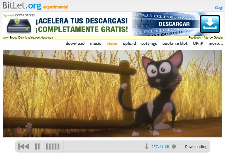 BitLet reproducindo a curta Mr. Cropperfield