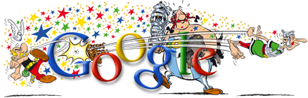 Os 50 anos de Astérix e Obélix tamén foron homenaxeados no logo de Google