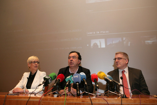 Carbajo, Tello e Pan na presentación da nova páxina web da Torre de Hércules