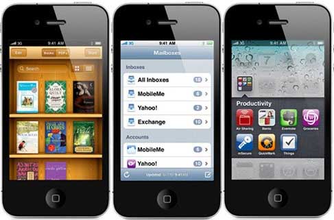 iBooks, melloras na aplicación de correo electrónico e a agrupación de aplicacións en cartafoles son algunhas das melloras do iOS 4