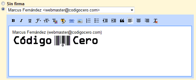 Con esta nova funcionalidade de Gmail poderemos incorporar sinaturas personalizadas con gráficos de xeito automatizado