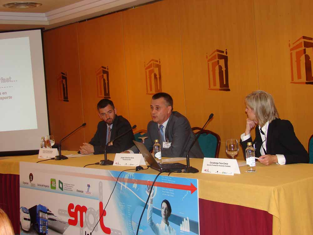 Octavio Pernas, director territorial de Econet, Jorge Cebreiros, presidente de Ineo e Covadonga Toca, xerente da Fundación para o Fomento da Calidade Industrial