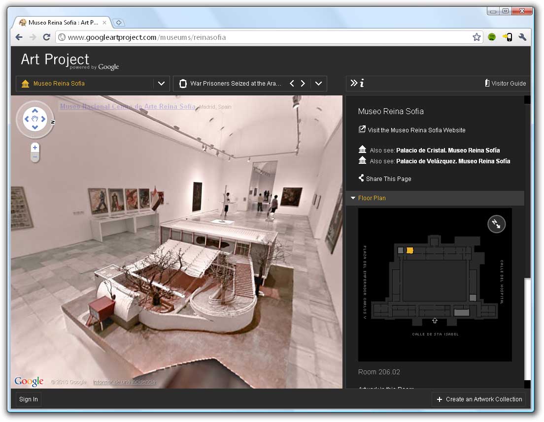 O Museo Reina Sofía é un dos que podemos visitar virtualmente a través do Art Project de Google