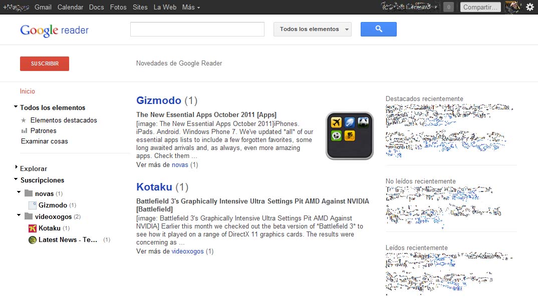 A eliminación dos Compartidos en Google Reader provocou certa polémica na Rede