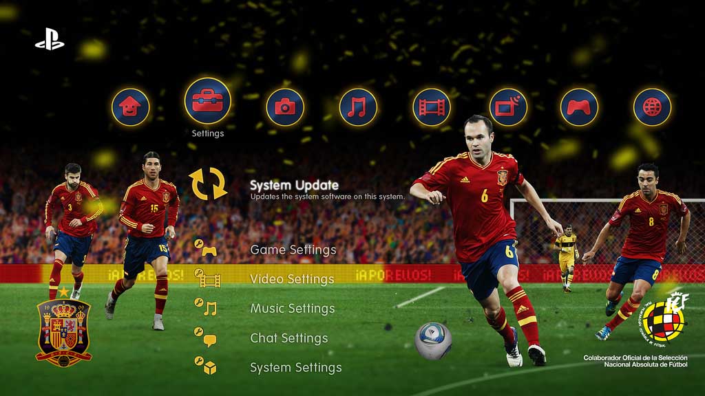 O tema da Selección Española para a PS3 xa está dispoñible para a súa descarga de balde na PSN
