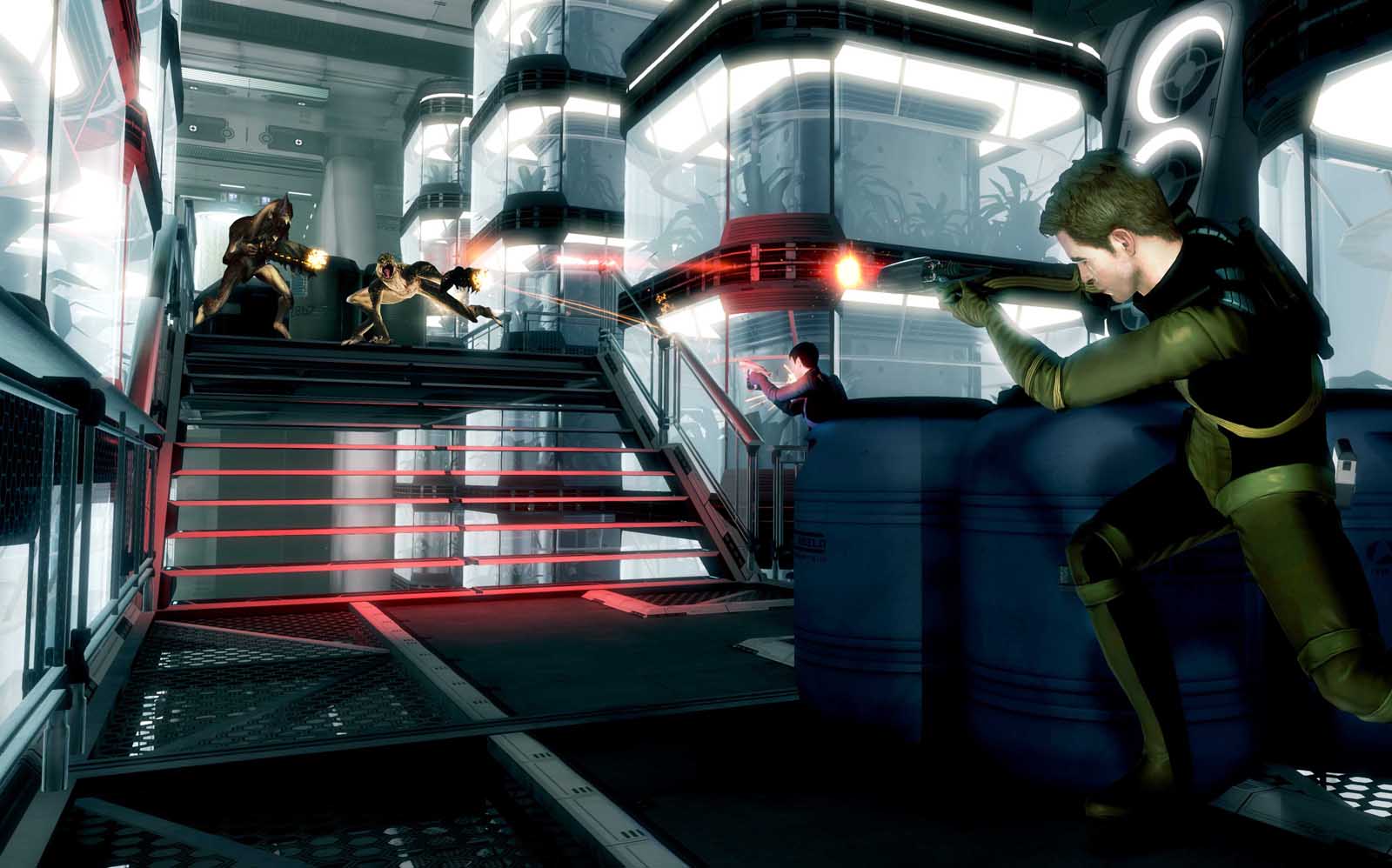 Kirk e Spock enfrontaranse aos Gorn no xogo de Digital Extremes