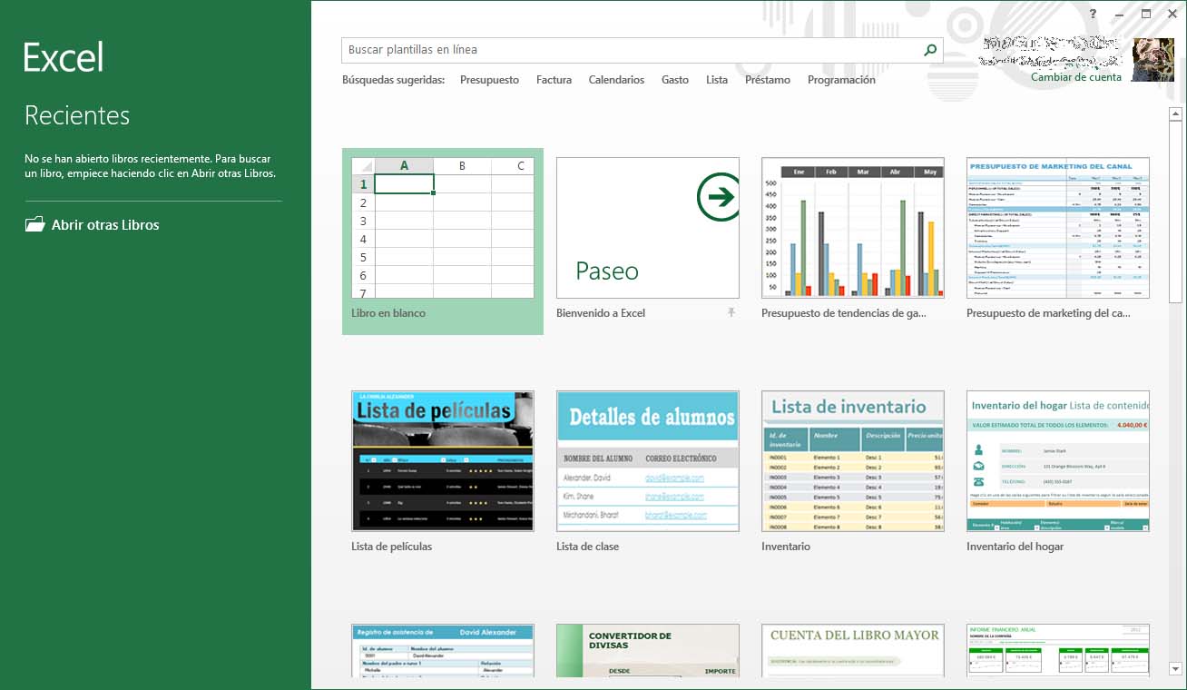 Imaxe do Excel 2013, cunha estética adaptada a Windows 8