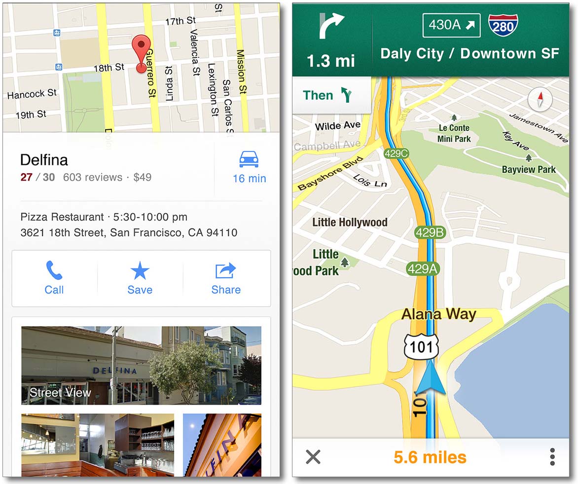 Entre as novidades que achega a aplicación de Google Maps destaca a navegación paso a paso guiada por voz