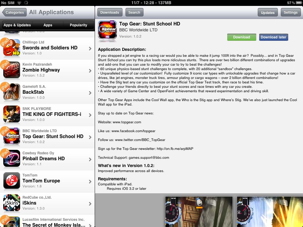 Captura de Installous para iPad