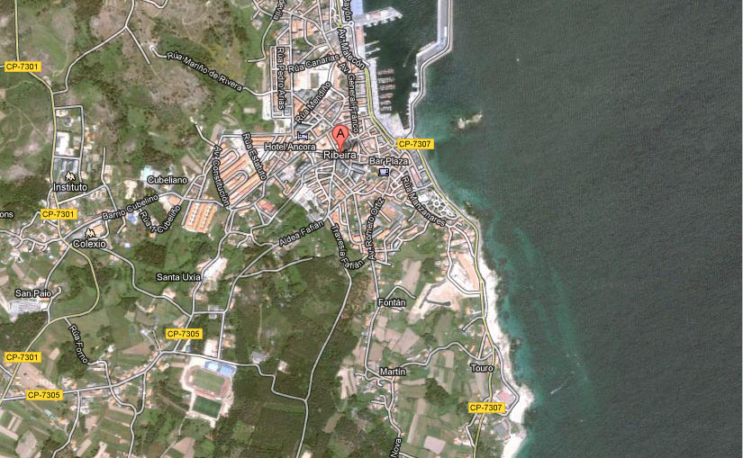 Ribeira, vista dende o Google Maps