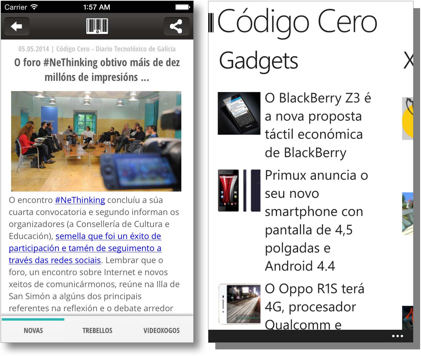 Os móbiles con iOS e Windows Phone 8 estrean aplicación da nosa publicación