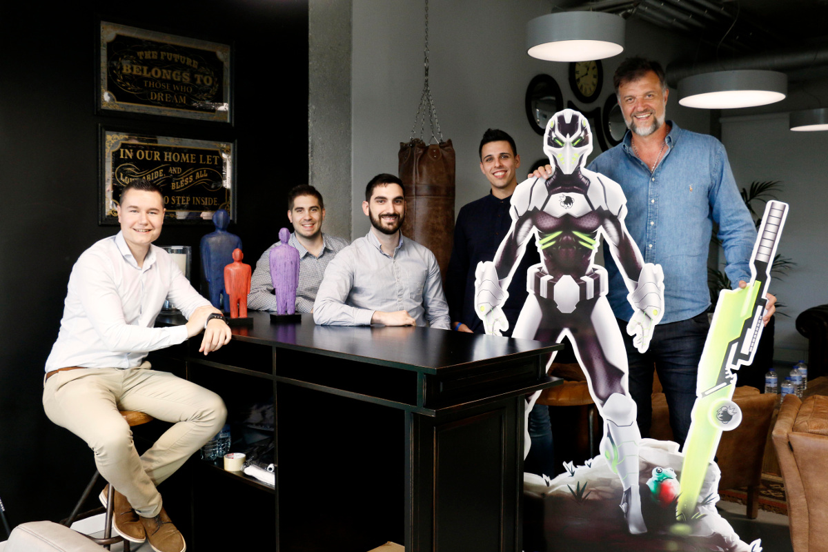 O equipo de GamersWalk, integrada por Rafael Fernández, Jon Torrado, Alberto Lamas, Manuel Alexandre Rivas e Juan Carlos Barros