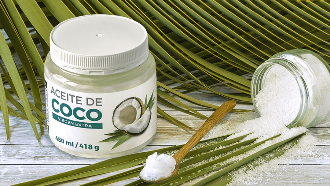 Una muestra de aceite de coco extra virgen