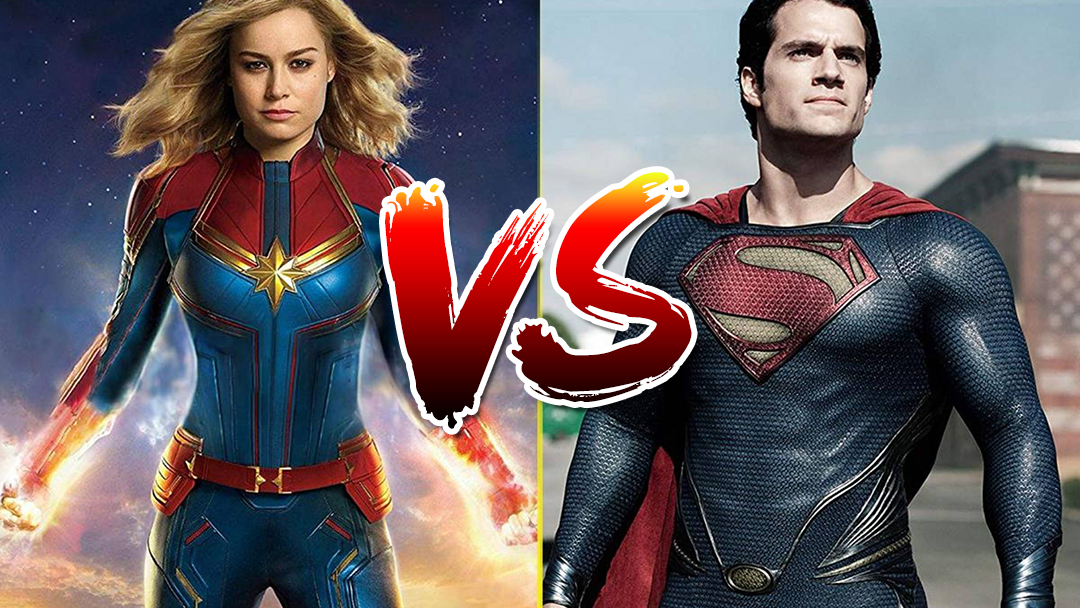 Capitana Marvel contra Superman en una imagen