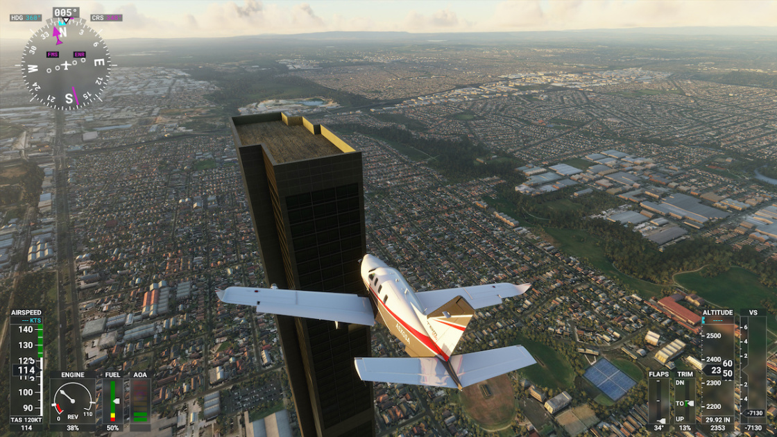Un typo provoca un edificio de 212 pisos en Microsoft Flight Simulator