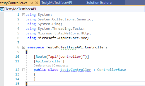 Creating a .NET Core rest service