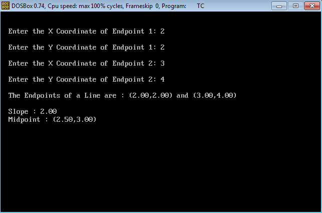 C Program To Calculate Slope And Midpoint Of A Given Line Segment Coding Connect As a supplement to this calculator we have written an article below that discusses how to find the midpoint.