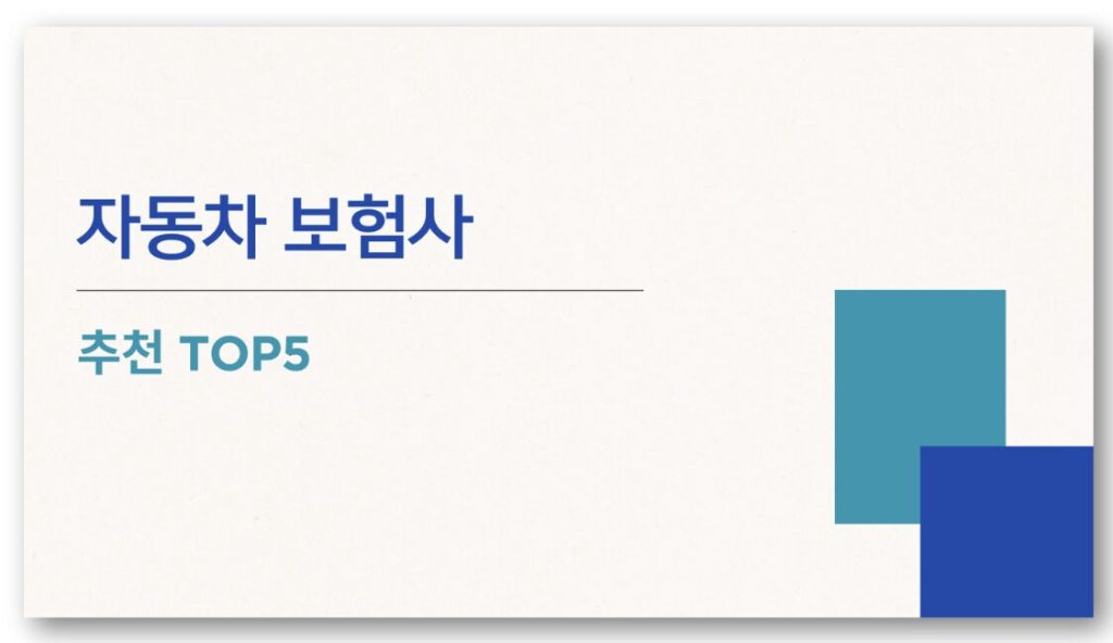 자동차 보험사 추천 TOP5 바로가기