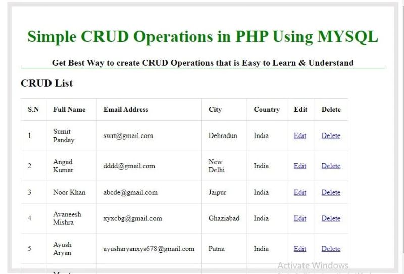 Crud Operations Using Php Mysql Tutorials With Source Code - Desktop Light Pictures for Desktop