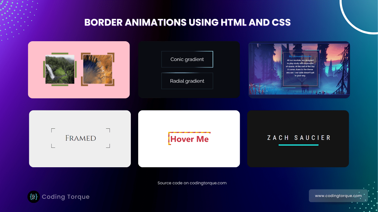 6 Border Animations using HTML and CSS - Coding Torque » Coding Torque