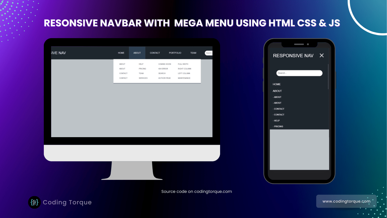 Responsive Navbar with Mega Menu using HTML, CSS and JavaScript ...