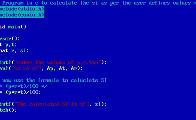 Program To Find Simple Interest In C Language - CodingWithYash