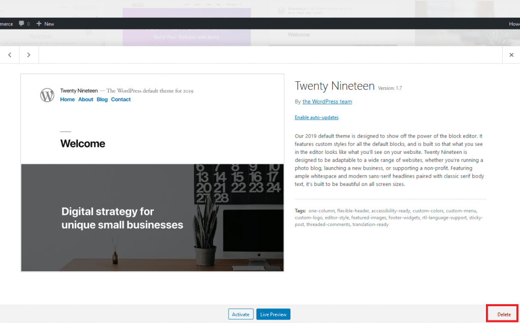 In your wordpress admin panel go to the theme management area by clicking appearance > . 3 Ways You Can Delete a WordPress Theme
