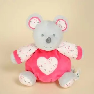 souris boule rose coeur grelot