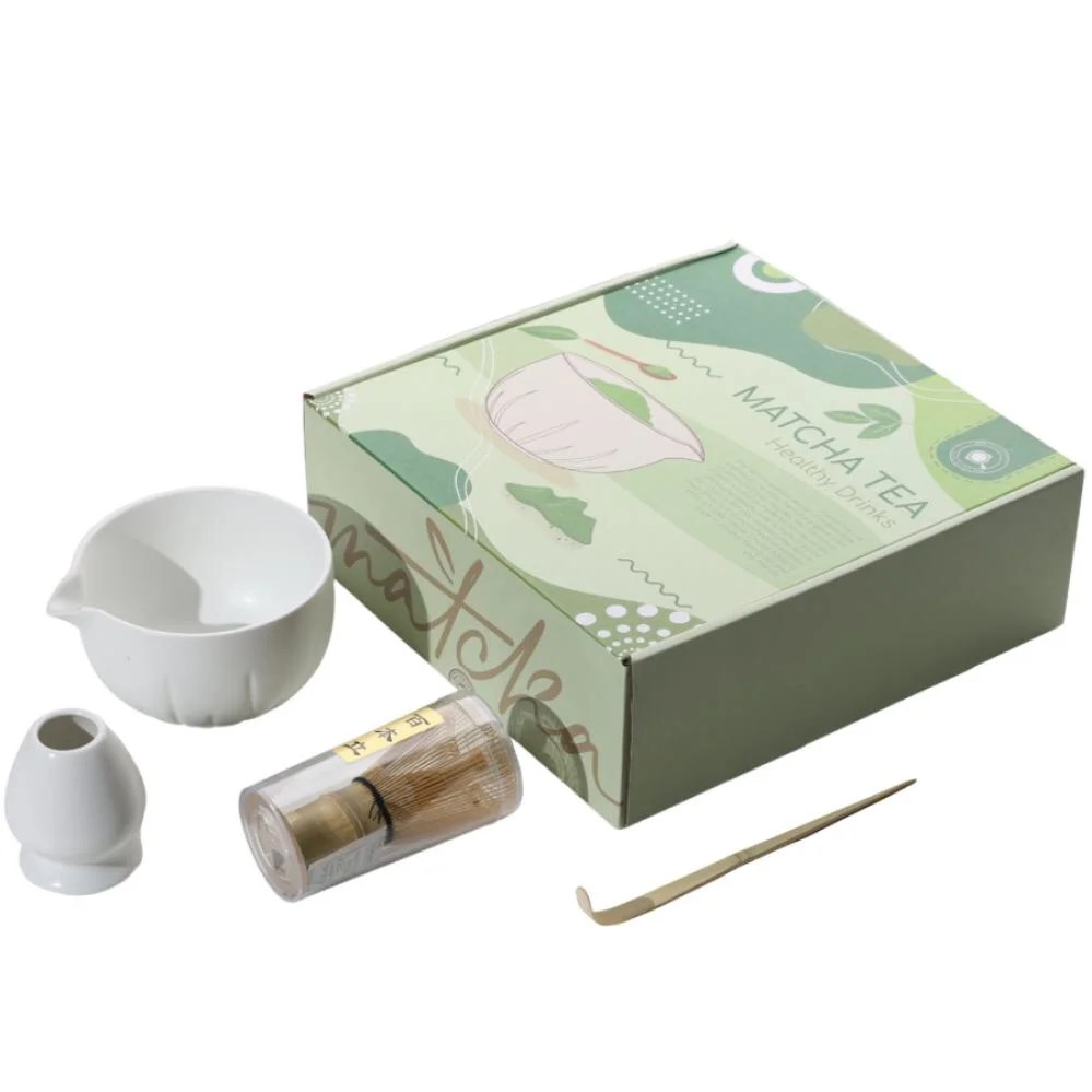 Matcha Preparation Set with Spout – White