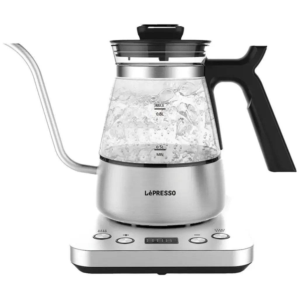 LePresso BrewWave Gooseneck Electric Kettle - Silver