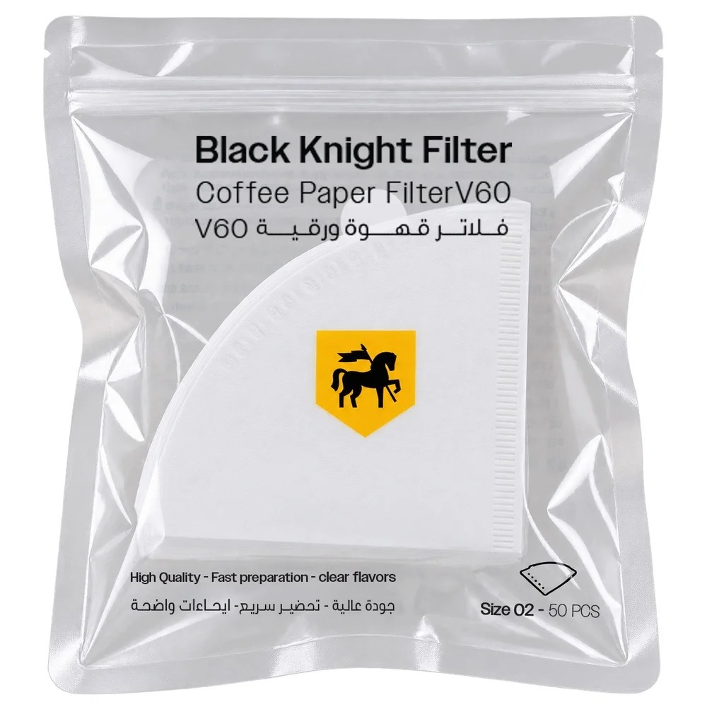 Black Knight V60 Filter Paper – Size 02 | 50 Pieces
