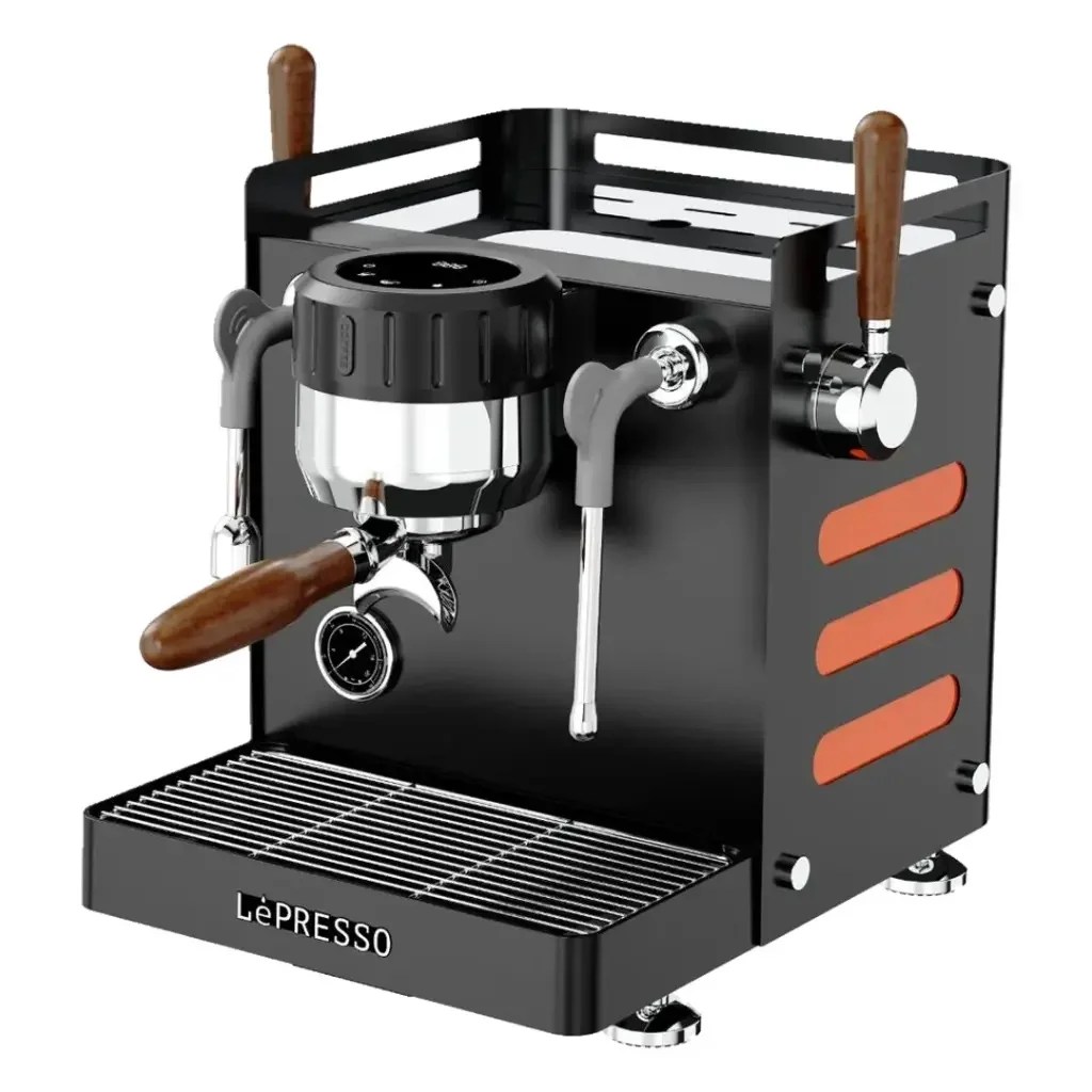 LePRESSO Bellissimo Triple Boiler Coffee Machine ☕ | 15 Bar | Black and Orange