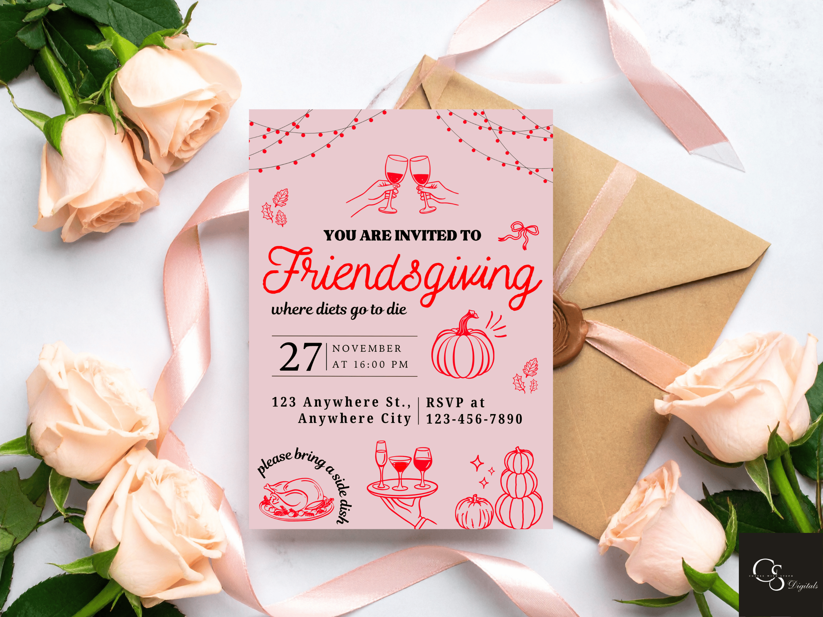 Thanksgiving printable invite template.