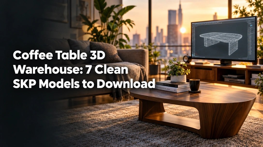 Coffee Table 3D Warehouse: 7 Clean SKP Models to Download