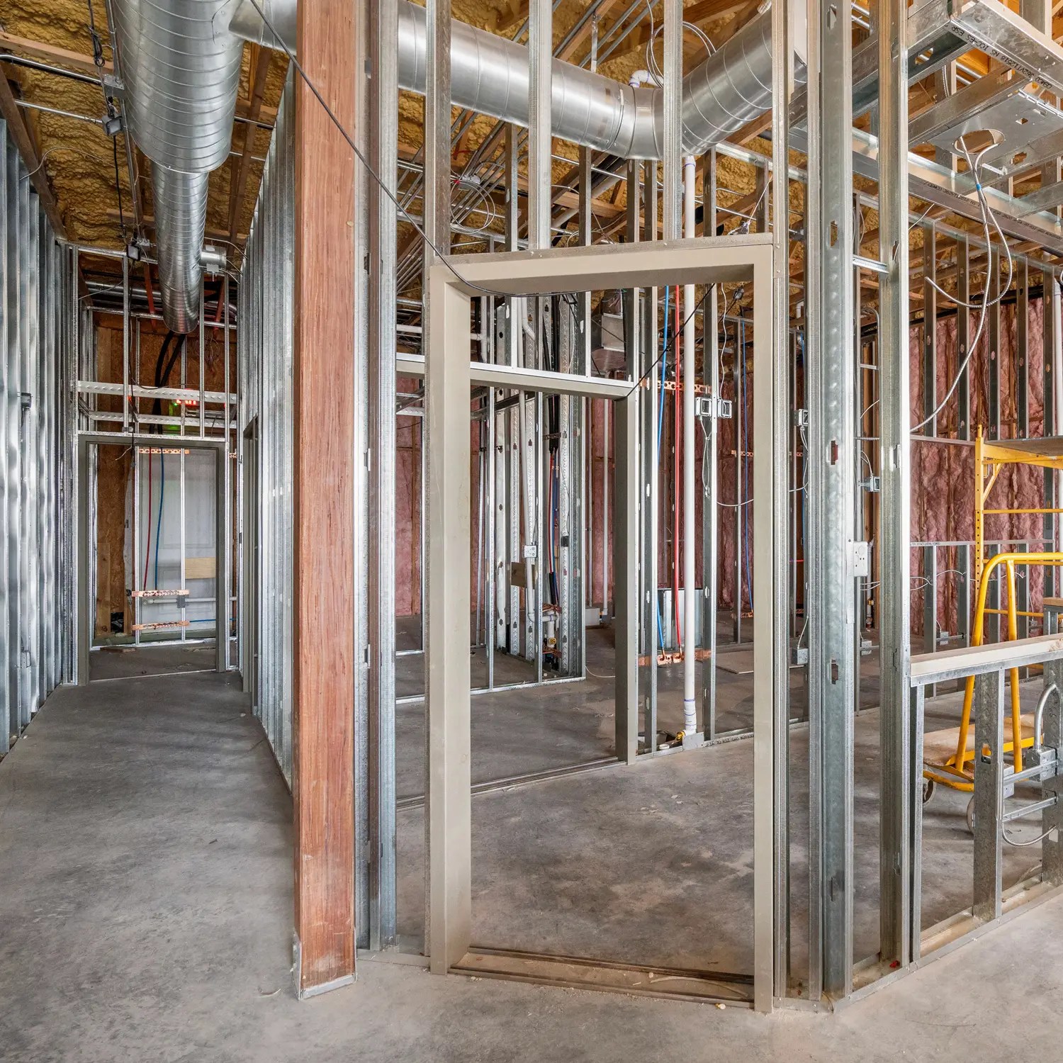 Commercial finish-out construction in progress by Cogburn Contracting