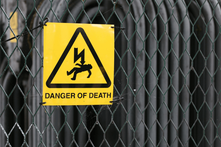 Sign reading Danger of Death