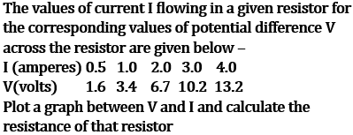 NCERT Class 10 Ch-11 Electricity Ex-Q7: V-I graph plot resistor - slope calculation 3.4Ω resistance current voltage relationship
