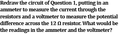 NCERT Class 10 Ch-11 Electricity Q12: Circuit diagram three 2V cells 5Ω 8Ω 12Ω series