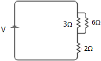 Resistor combination 4Ω: 2Ω series with parallel arrangement of 3Ω and 6Ω resistors circuit diagram combination