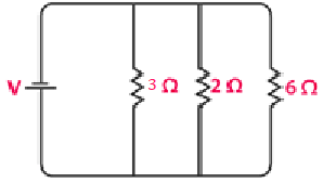 Resistor combination 1Ω: 2Ω 3Ω 6Ω all connected in parallel circuit diagram three resistors arrangement