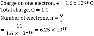 Electrons in coulomb: n=Q/e=1C/(1.6×10^-19C)=6.25×10^18 electrons calculation charge division formula