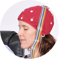 QEEG brain map showing frequency band activity
