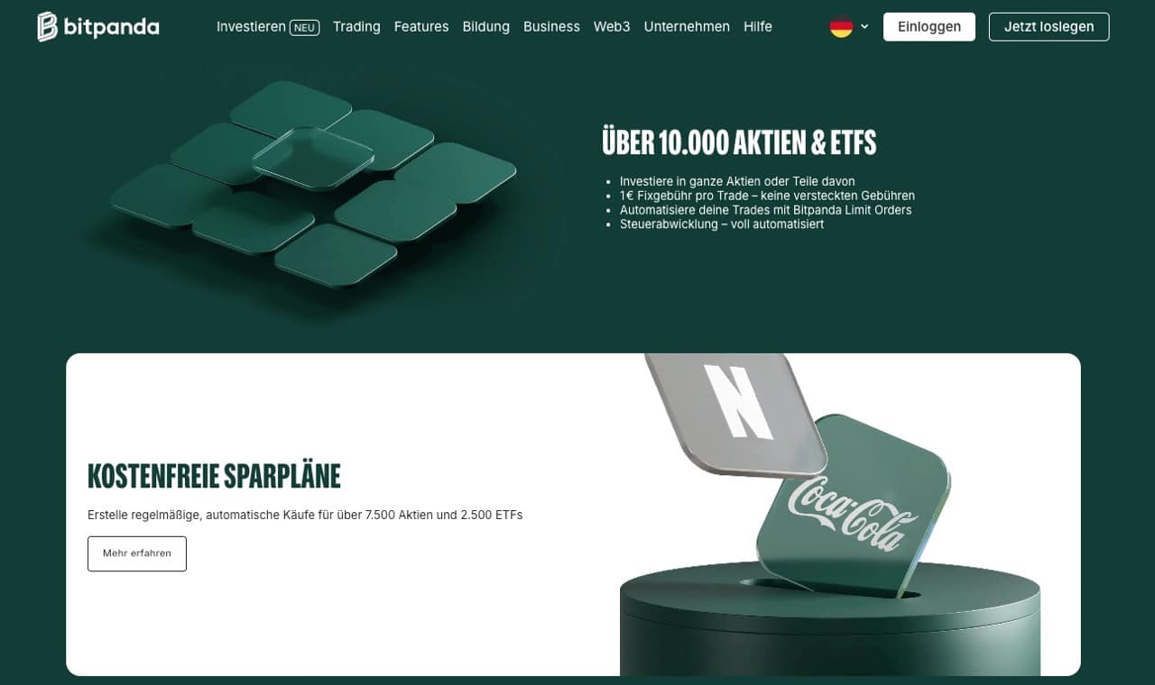 Actions et ETF Bitpanda