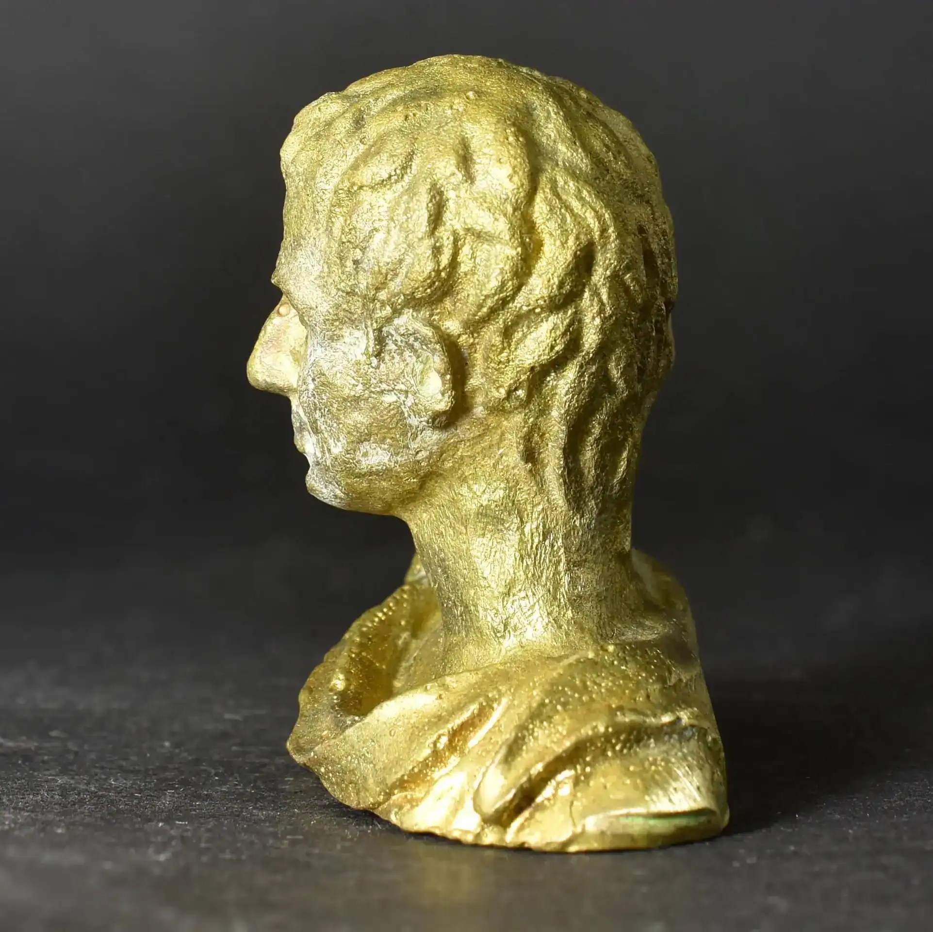 Julius Caesar statuette angle four solid bronze bust